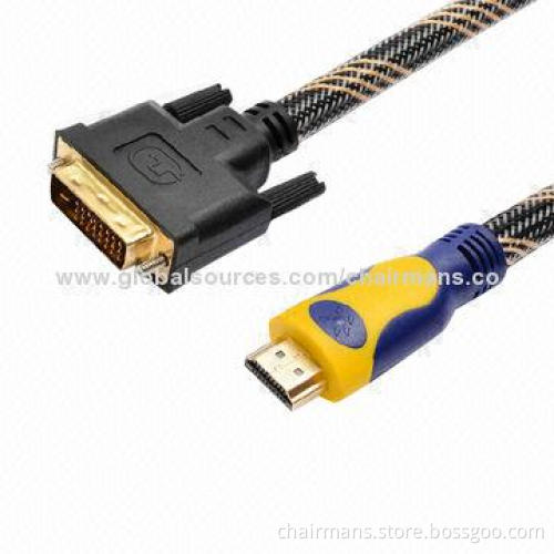 Gold-plated DVI to HDMI Cable, 1.5-20m, High-purity Antioxidant Copper Chip